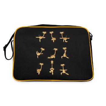 Yoga giraffe meditation yogi namaste gift - Retro Bag - black/gold - Back