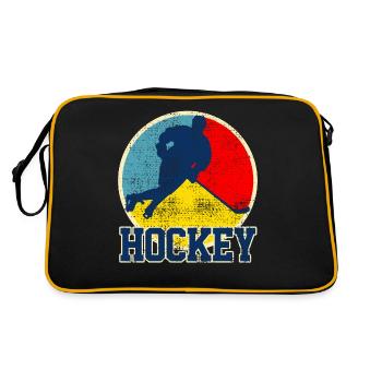 Eishockey Eishockey Eishockey - Retro Tasche - Schwarz/Gold - Hinten