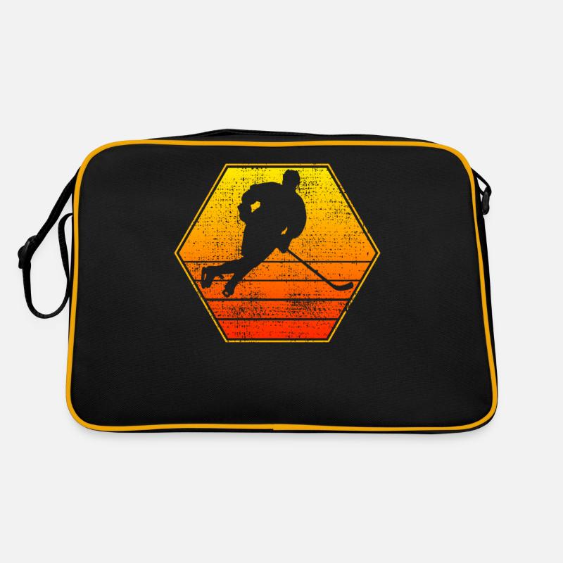 Eishockey Eishockey Eishockey - Retro Tasche - Schwarz/Gold