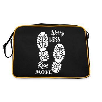 Run Joggen Running Marathon Geschenk Läufer - Retro Tasche - Schwarz/Gold - Hinten