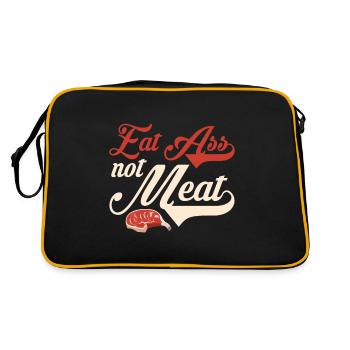 Eat Ass not Meat grève protestation cadeau - Sac Retro - noir/or - Dos