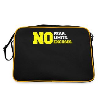 Aucune peur Limite Excuses Motivation Idée cadeau - Sac Retro - noir/or - Dos