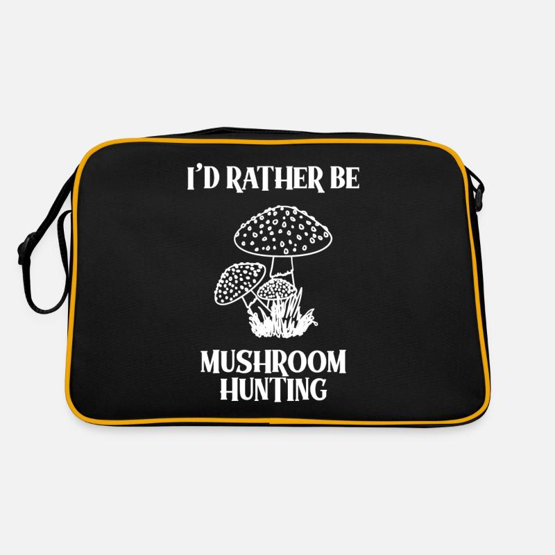 Champignon - cueilleur de champignons - mycologue - champignons - disant - Sac Retro - noir/or