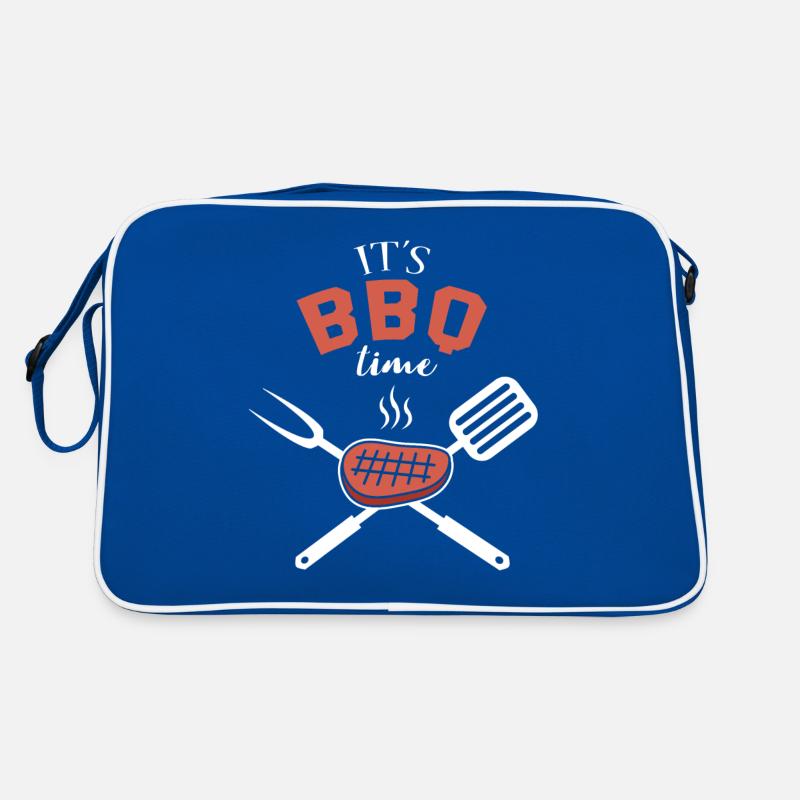 Fleisch BBQ Grillen Mann Steak Schwein Retro Tasche