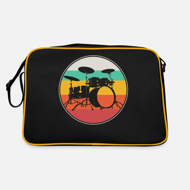 Schlagzeuger - Retro Tasche - Schwarz/Gold