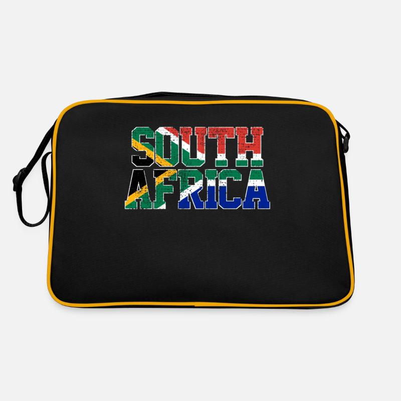 Südafrika - Retro Tasche - Schwarz/Gold