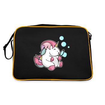 Bulles de savon Licorne soufflant un cadeau d'enfant scintillant - Sac Retro - noir/or - Dos