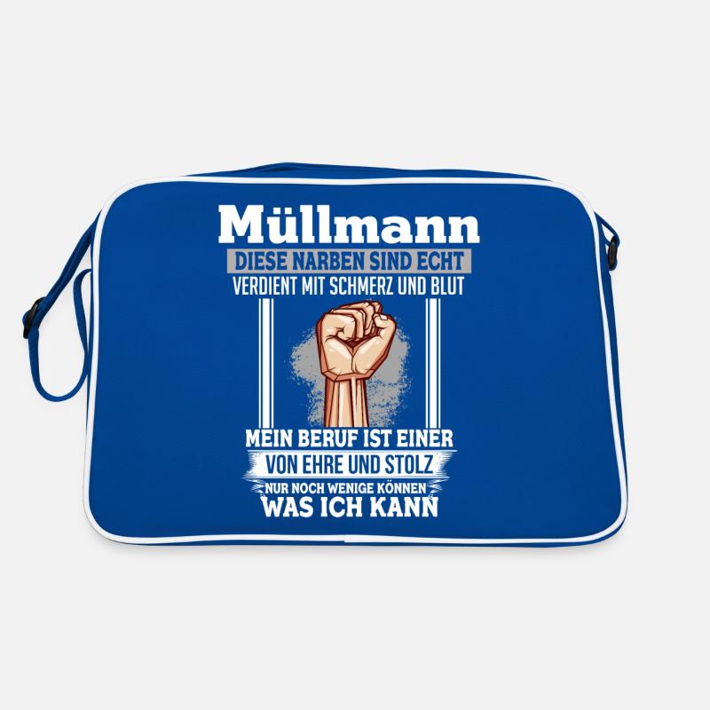 Müllmann Ehre Stolz Narben Faust Beruf Retro Tasche