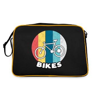 Cadeau de sport de pédale de roue de vélo de vélo - Sac Retro - noir/or - Dos