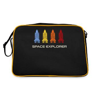 Space Explorer Retro Shuttles - Retro Tasche - Schwarz/Gold - Hinten