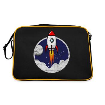 Space Shuttle Small rocket for kids grunge - Retro Bag - black/gold - Back