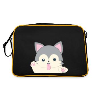 Husky - Husky T-Shirt - Husky Cute dog - Retro Bag - black/gold - Back