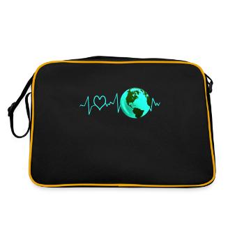 Environmental Protection Climate Protection Heartbeat Earth Day - Retro Bag - black/gold - Back