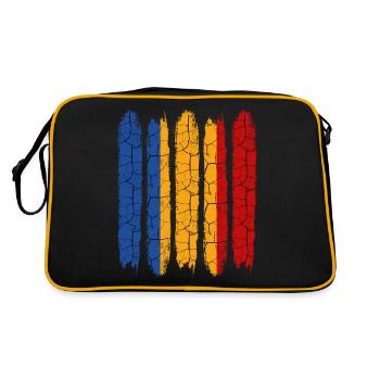 Trendy Tschad Modern Nationalfarben Geschenkidee - Retro Tasche - Schwarz/Gold - Hinten