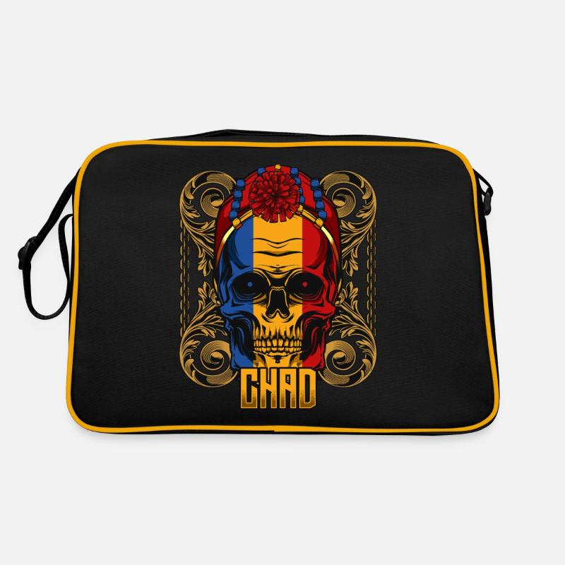 Tschadisch Totenkopf Republik Tschad Geschenkidee Retro Tasche