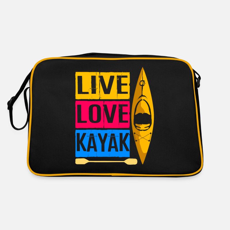 Canoe canoeing kayak kayaker white water rudder Retro Bag