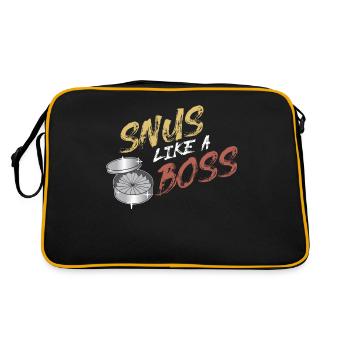 Snus like a boss Tabak Geschenk Schweden Snuser - Retro Tasche - Schwarz/Gold - Hinten