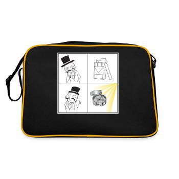 Snus Meme Shirt Tabak Zigaretten Geschenk Snuser - Retro Tasche - Schwarz/Gold - Hinten