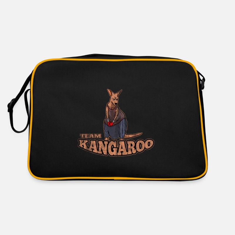 Kangourou Australie - Sac Retro - noir/or