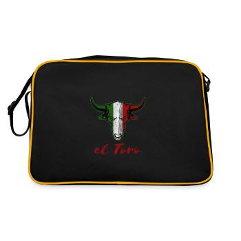 Mexiko Land Südamerika - Retro Tasche - Schwarz/Gold - Hinten