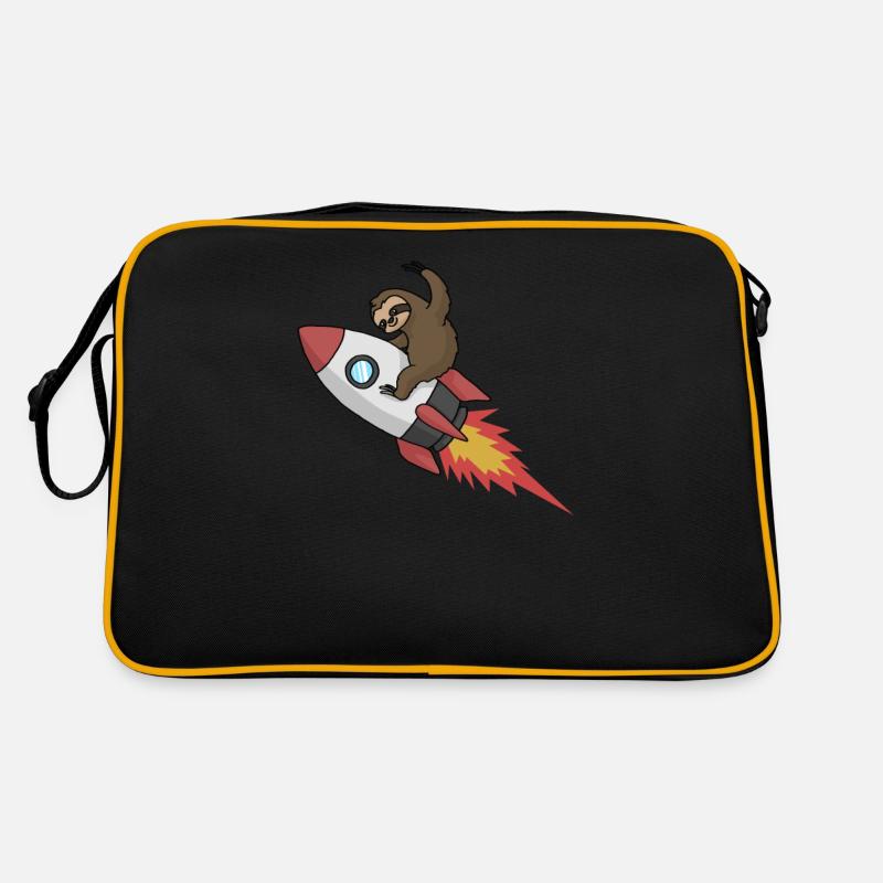 Sloth on rocket. Funny outer space. Astronaut Retro Bag