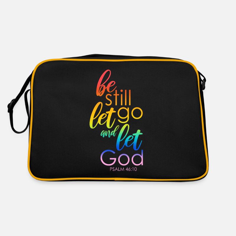 Gott Jünger Bibelvers Geschenk - Retro Tasche - Schwarz/Gold
