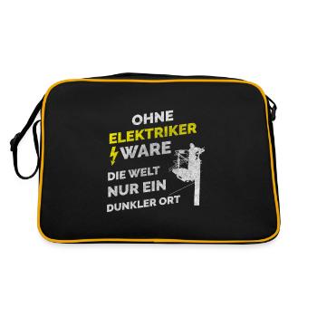 Électricien électricien Electricité Volt Watt Ohm - Sac Retro - noir/or - Dos