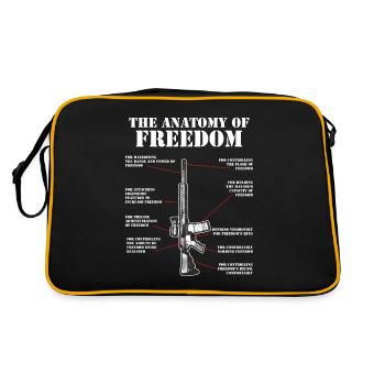 Anatomy of Freedom M4 AR15 Assault Rifle Gun Flag - Retro Bag - black/gold - Back