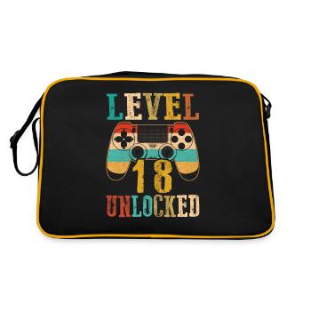 Chemise de cadeau d'anniversaire pour le 18e anniversaire libérée du niveau 18 - Sac Retro - noir/or - Dos