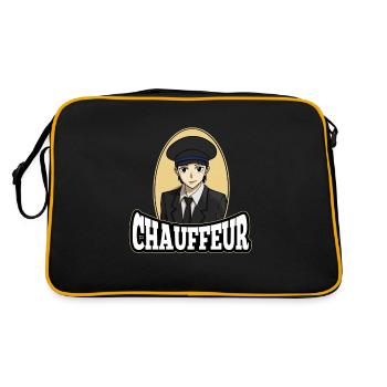Chauffeur Fahrer Anime Manga - Retro Tasche - Schwarz/Gold - Hinten