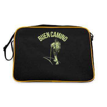 Jakobsweg Pilger - Retro Tasche - Schwarz/Gold - Hinten