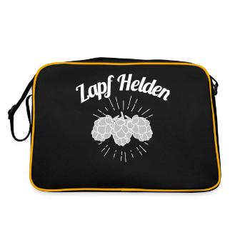 Zapf Helden Hopfen Bier - Retro Tasche - Schwarz/Gold - Hinten
