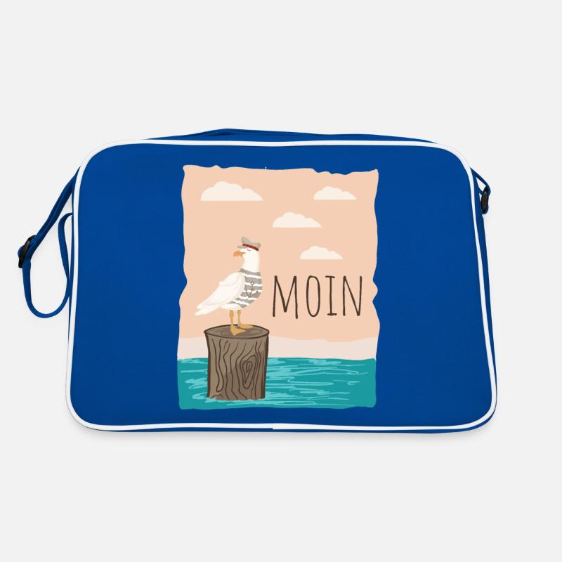 Moin Cooler Spruch Möwe See Küste Hafen Geschenk Retro Tasche