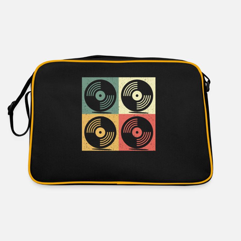Vinyl Record Turntables Retro Gift - Retro Bag - black/gold