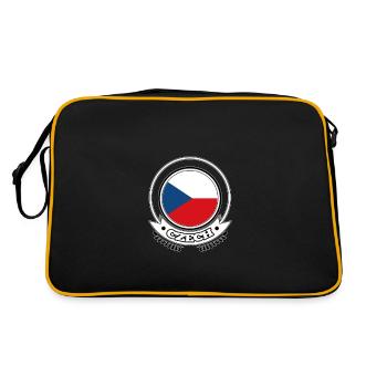 tschechien Prag Europa EU Euro - Retro Tasche - Schwarz/Gold - Hinten