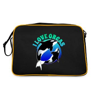 J'adore les orques - Sac Retro - noir/or - Dos