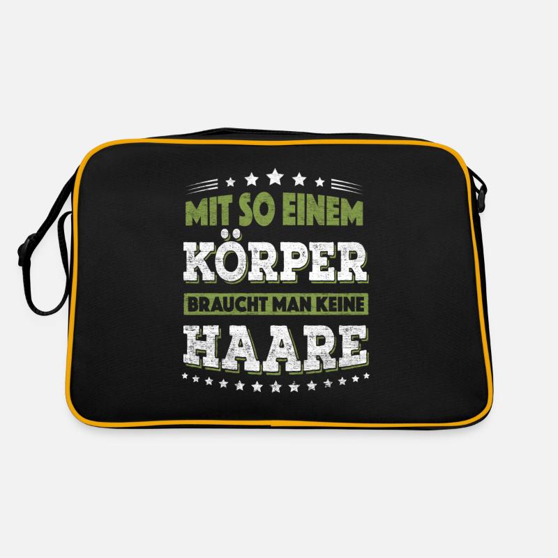 Lustiges Glatze keine Haare Sprüche Fun Geschenk Retro Tasche