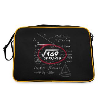 13. Geburtstag Wurzelrechnung Mathe Nerd - Retro Tasche - Schwarz/Gold - Hinten