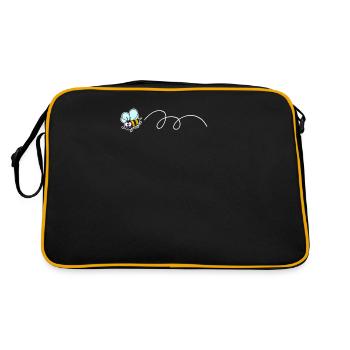 Biene Imker Bienen Imkerei - Retro Tasche - Schwarz/Gold - Hinten