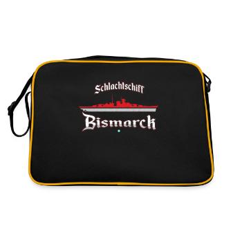 Battleship Bismarck ship navy gift - Retro Bag - black/gold - Back
