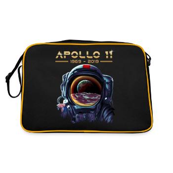 Apollo 11 Astronaut with Earth Reflection Moon - Retro Bag - black/gold - Back