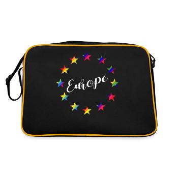 EU European Union stars rainbow colors - Retro Bag - black/gold - Back