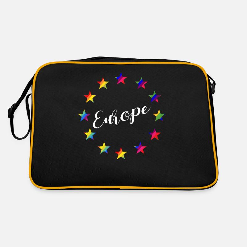 EU Europäische Union Sterne Regenbogenfarben Retro Tasche