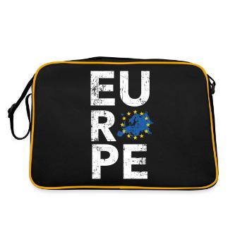 Europe EU European Union Stars Map Grunge - Retro Bag - black/gold - Back