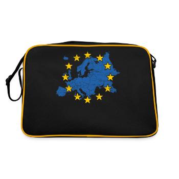 EU European Union Stars Map of Europe - Retro Bag - black/gold - Back