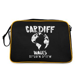 Cardiff - Retro Tasche - Schwarz/Gold - Hinten