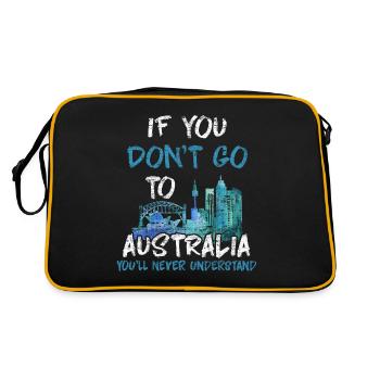 Australien - Retro Tasche - Schwarz/Gold - Hinten