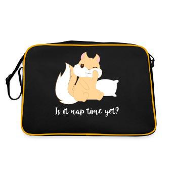 Squirrel - croissants - sleeping - afternoon nap - Retro Bag - black/gold - Back