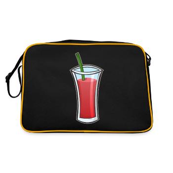 Smoothie Früchte Obst Gemüse Veganer Geschenk - Retro Tasche - Schwarz/Gold - Hinten