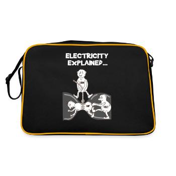 Électricien courant physique Ohm Volt cadeau amusant - Sac Retro - noir/or - Dos